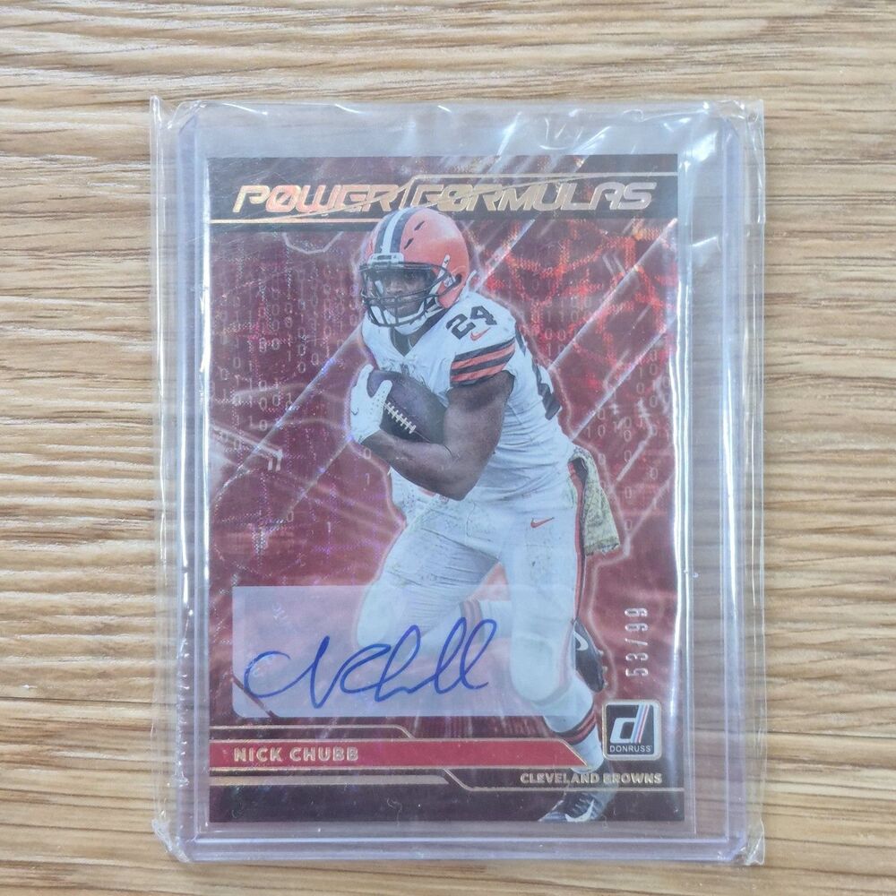 2021 Panini Donruss Nick Chubb Power Formulas Autograph #PF5 Auto #ED